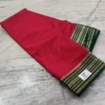 Mysore crape silk saree with richlook pallu & contrast plain blouse