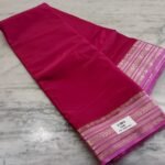 Mysore crape silk saree with richlook pallu & contrast plain blouse - Image 3
