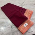 Mysore crape silk saree with richlook pallu & contrast plain blouse - Image 6