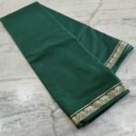 Mysore crape silk saree with richlook pallu & plain blouse - Image 8