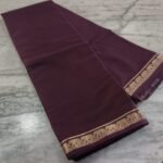 Mysore crape silk saree with richlook pallu & plain blouse - Image 6