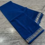 Mysore crape silk saree with richlook pallu & plain blouse - Image 7