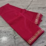 Mysore crape silk saree with richlook pallu & plain blouse - Image 3
