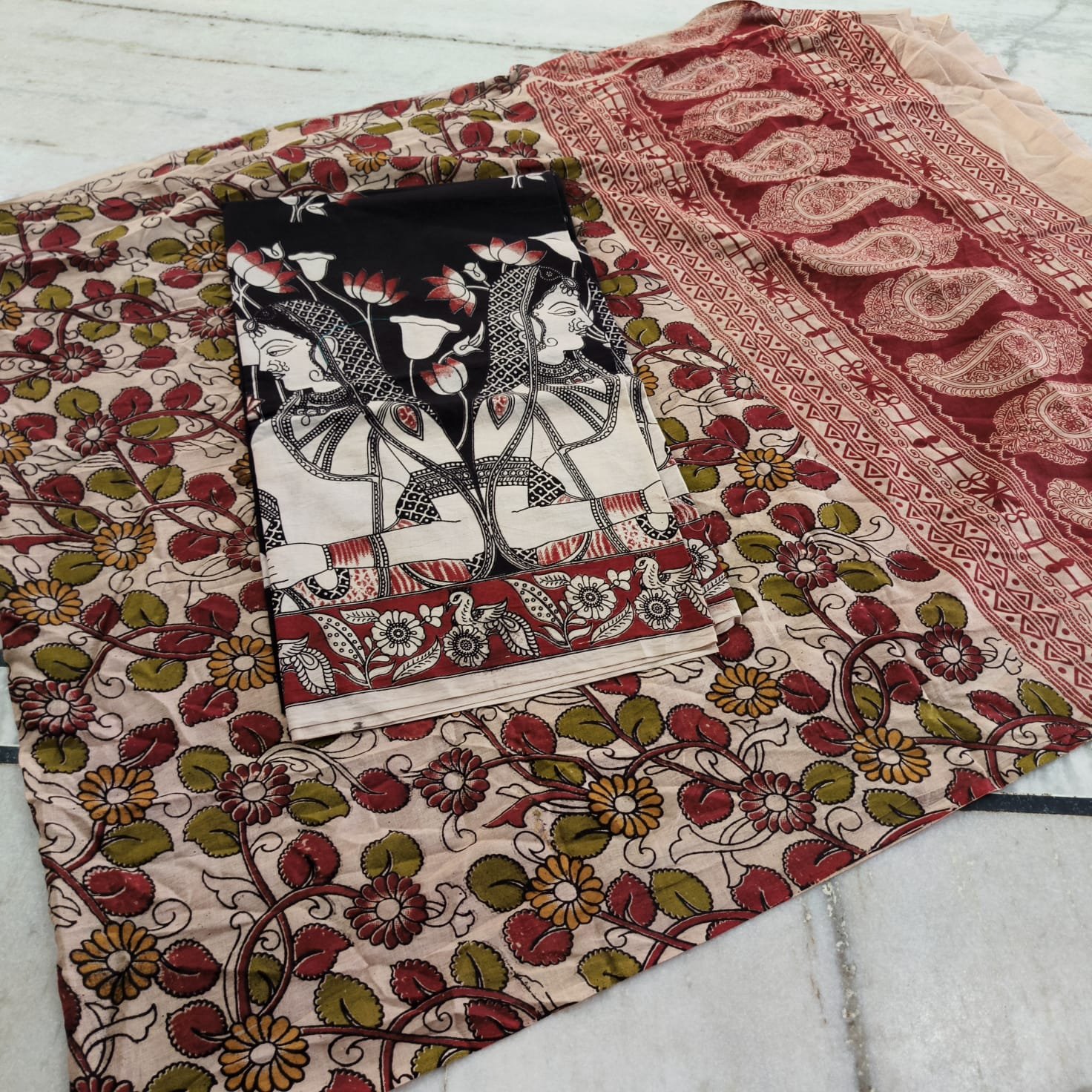 Kalamkari Cotton Dress Material