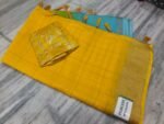 Beautiful 3D style chinon silk saree with viscose blouse - Image 3
