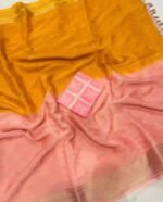 Beautiful 2D style chinon silk saree with viscose blouse - Image 2